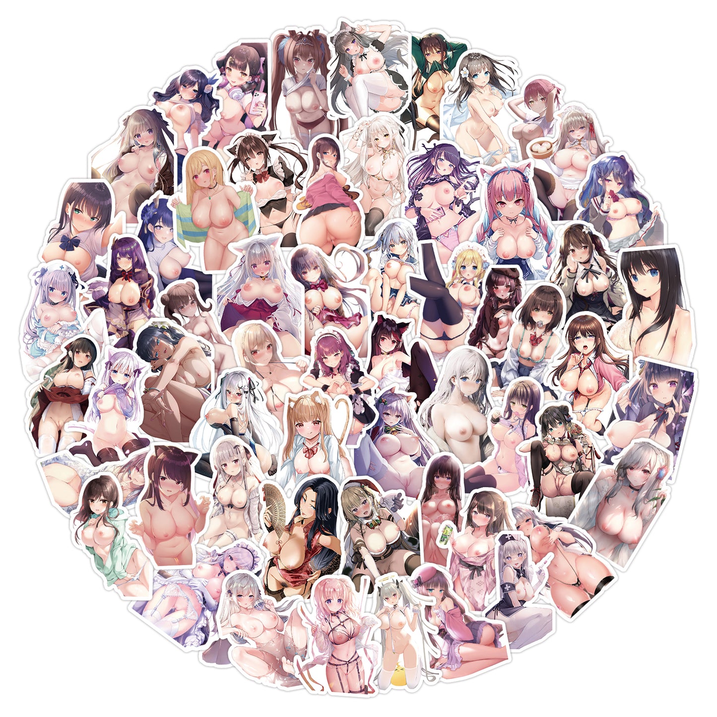 Hentai Sexy Naked Truth Nude Anime Stickers Uncensored Having Sex,Lewd Anime Waifu Decals for 18+ Adults,Japanese Anime Pron Girl Sticker