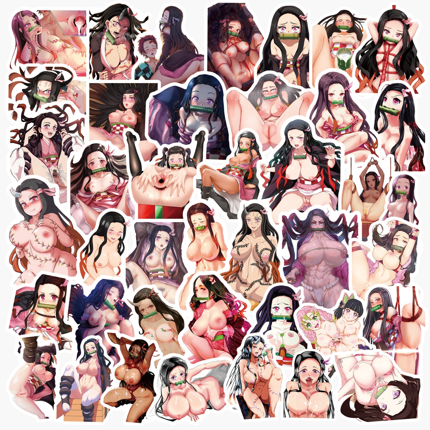 54 pcs Demon Slayer - Nezuko Lewd Hentai Anime Sticker