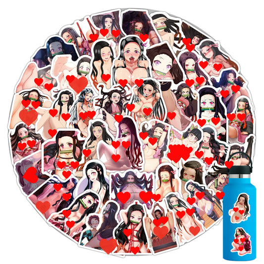 54 pcs Demon Slayer - Nezuko Lewd Hentai Anime Sticker