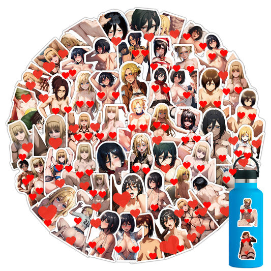 104 pcs Attack on Titan - Naked Anime Girls Stickers Having Sex
